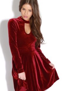 Burgundy velvet dress