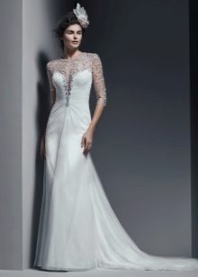 Long wedding dress with a train