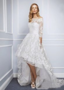 Short wedding dress with a lace lace
