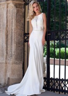 Wedding white with lace inset