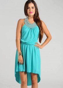 Dress in turquoise color MIDI length