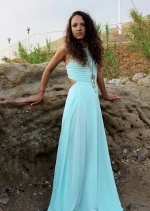 Gentle light turquoise dress