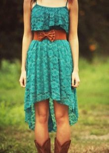 Turquoise lace dress
