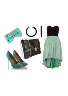 Black turquoise dress and accessories