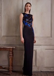 Straight Evening Dress with Embroidery