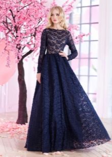 Lacy blue evening dress