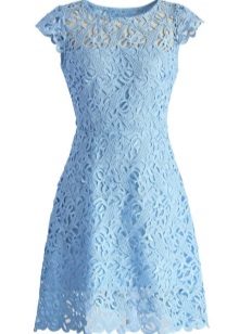 Blue evening dress with sleeves