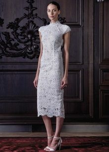 Classic straight short wedding dress