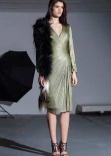 Short evening dress with georgette