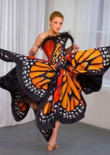 Orange with black and white - butterfly dress
