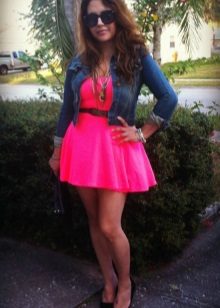 Blue jeans to dress fuchsia