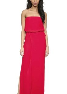 Dark crimson dress of satin and lace