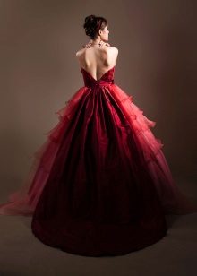 Beautiful crimson dress of a dark shade