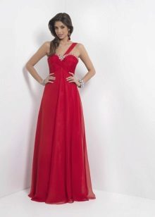 Long dress crimson color