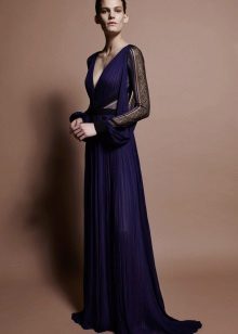Dark blue chiffon dress