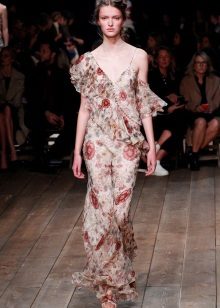 Dress with frill chiffon