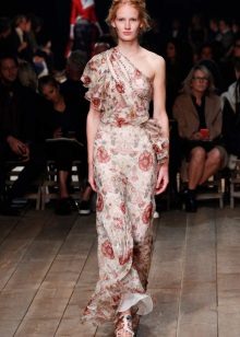 Chiffon dress with ruffles