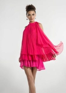 Short red chiffon dress