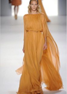 Chiffon dress with long sleeves