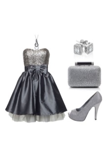Gray dress with silver ornaments