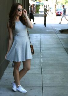 Summer knitted gray dress