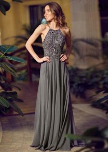 Long evening dress in gray