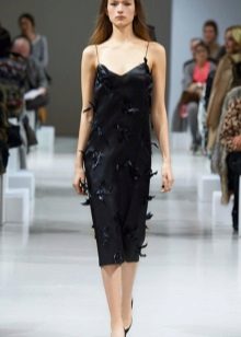 Evening dress in black linen style