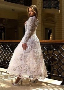 Magnificent knitted wedding dress