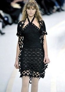 Short knitted dress black