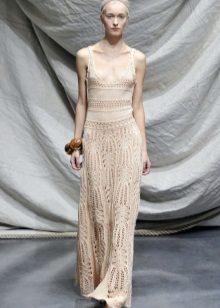 Knitted wedding dress to the floor