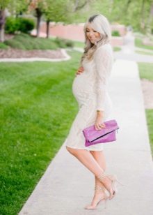 White summer dress for pregnant women