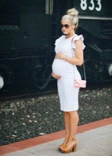 White maternity dress sheath