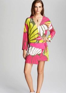 Short wrap color dress