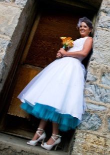 Wedding dress with blue petticoats
