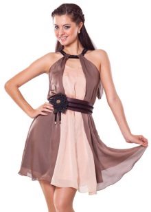 Brown and beige dress