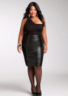 Leather inserts in large size dress