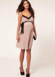 Maternity dress with a high waist
