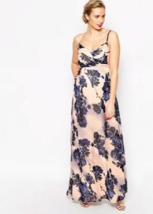 Long dress for pregnant women from batiste