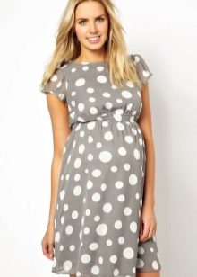 Gray dress in pea maternity
