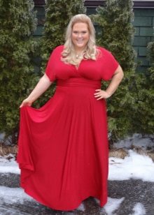 Red dress is a long to the floor dress for obese women