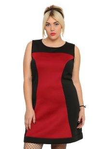Red-black dress for obese women