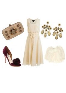 Decorations for the dress of milky color