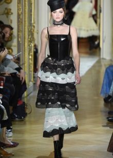 Dress with a leather corset from Uliana Sergeenko spring 2016