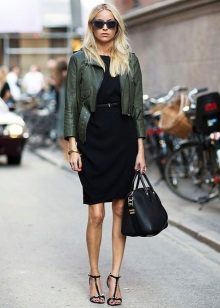 Leather jacket to office dress