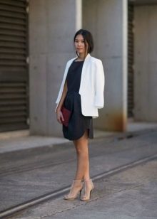 White jacket to black office dress