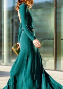  Sea green evening dress