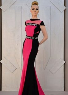 Floor-length dress with side panels