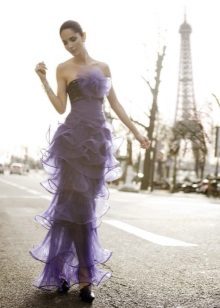 Evening dress from organza straight