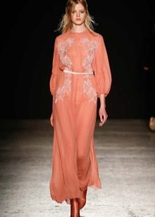 Peach dress medium length