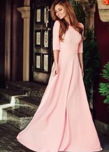 Peach dress to the floor closed